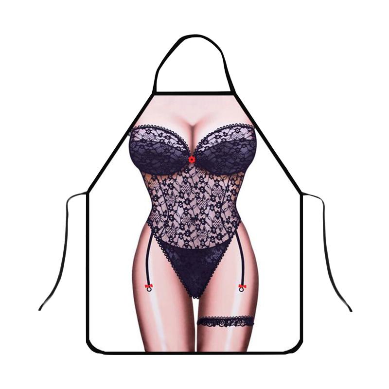 

Sexy Muscular Printing Apron Antifouling Breathable Fastness Funny Personality Hot Pot Kitchen Aprons Creative Valentine's Gift