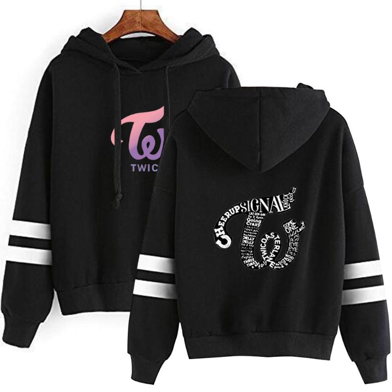 

Women's Hoodies & Sweatshirts KPOP TWICE Menber Printed Hoodie Women Long Sleeve Pullover Sweatshirt Casual Jacket Clothes, Burgundy10