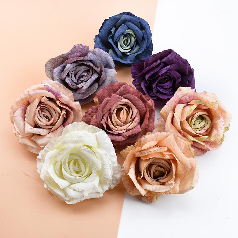 

30/50pcs 9CM Silk roses Artificial flowers Christmas decorations for home DIY Gifts Wedding flowers wall Candy box Scrapbooking1