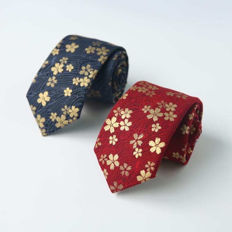 

New 7cm Neck Tie for Men Floral Printed Necktie Cotton Narrow Wedding Party Cravat Formal Neckties