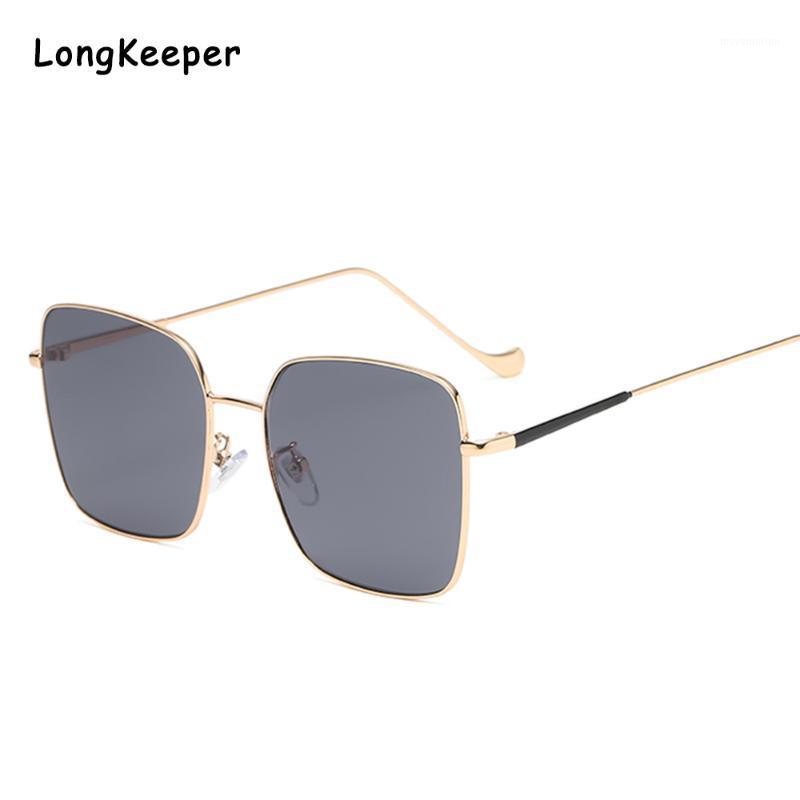 

Square Big Frame Sunglasses Women 2020 Fashion Metal Oversized Sun glasses Vintage Blue Green Lens Glasses Women Female Oculos1