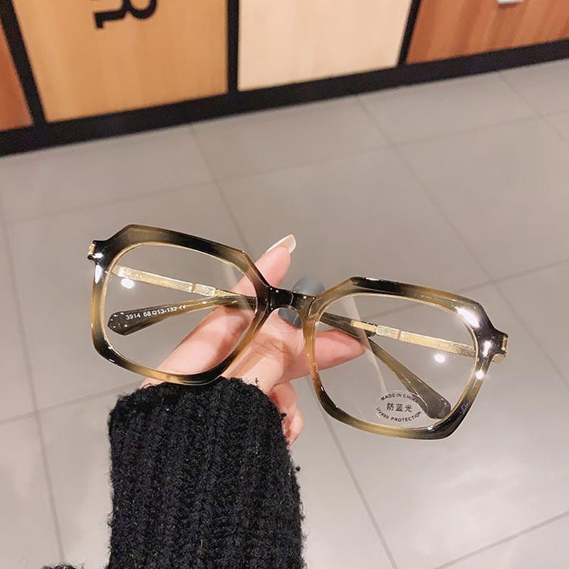 

Fashion Sunglasses Frames SO&EI Square Round Women Glasses Frame Vintage Clear Anti-Blu-Ray Eyewear Men Optical Amber Computer Goggles