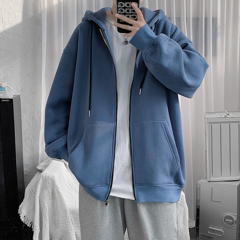 

New Men's 2021 Jacket Spring and Winter's Fine Wild Wool Hoodie Young Male Clothes PSAS, Blue