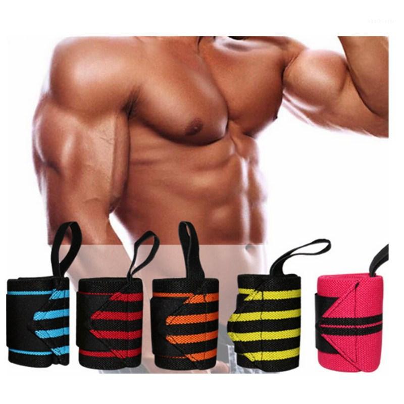 

2pcs Colorful Wrist Band Adjustable Wristband Brace Wrap Bandage Gym Strap Wrist Support Band For Weight Lifting1, Blue