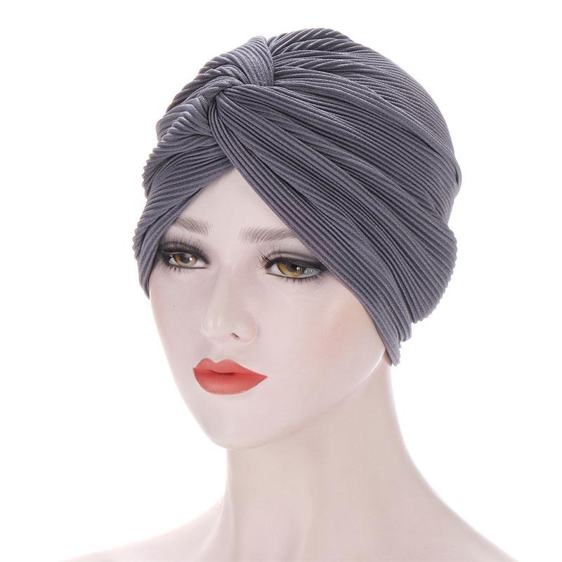 

Beanie/Skull Caps Turban Hat Women Headscarf Bonnet Femme Cap Muslim Wrap Women's Sleep Soft Pre Tied Cotton India Chemo Beanie, Style 8