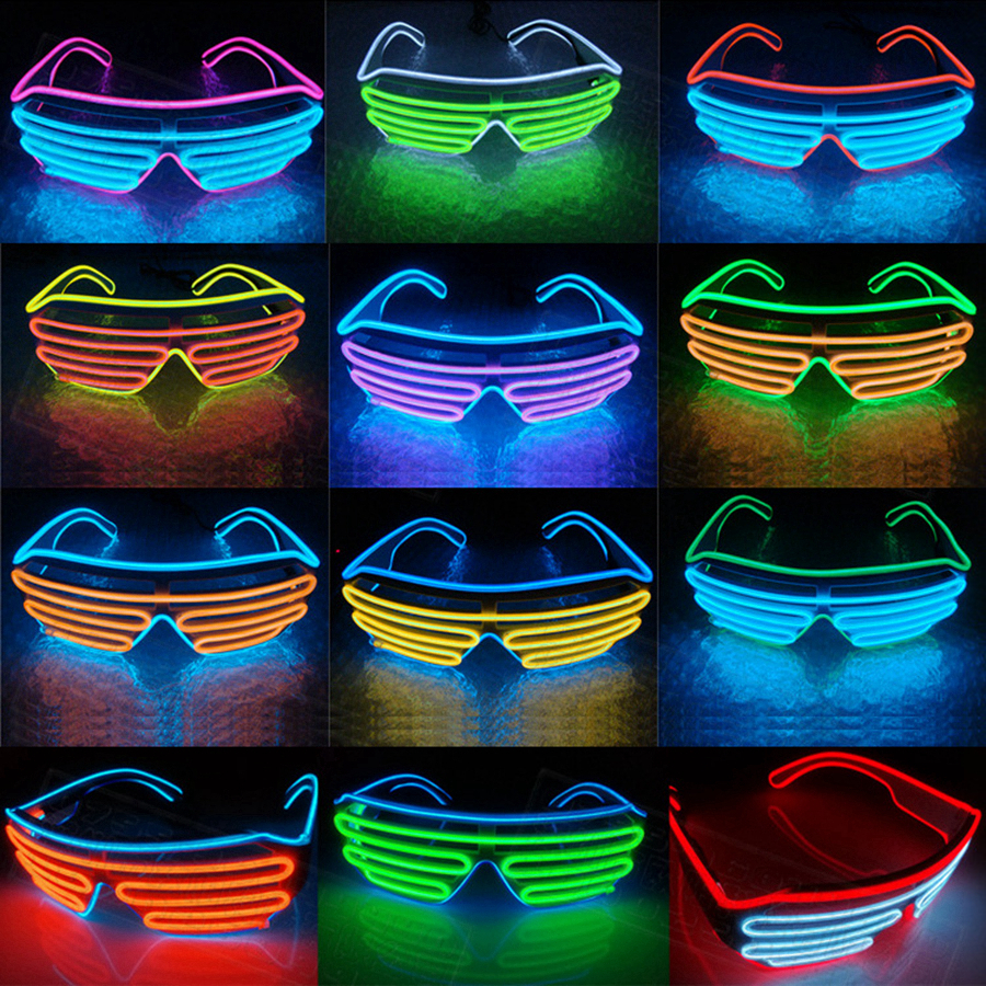 

Party LED Glasses Wire Fluorescent Flash Glass Window New Year Easter Graduation Birthday Party Bar Decorative Luminous Bar Eyewear RRE3410