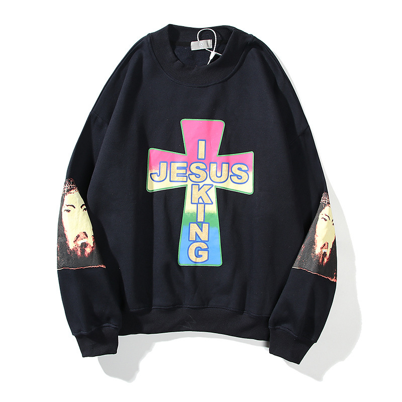 

2020 esportes hip-hop moletom casal moda casual outono e inverno roupas esportivas impresso carta impressa manga longa, Black