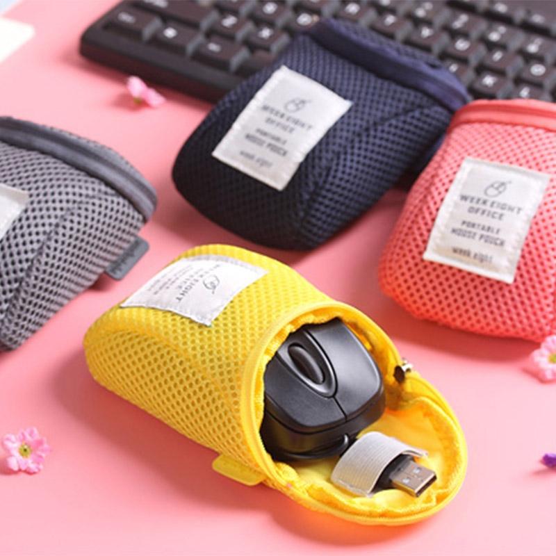 

Wireless Mouse Storage Bag Shockproof Anti-fall Pouch Portable Charger Power Travel Protective Case Earphone USB Wire Organizer