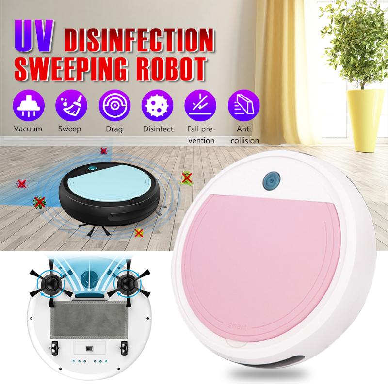 

Robot Auto Smart Sweeping Robot 4 in 1 Automatically Charge Vacuum Cleaner UV Sterilizer Strong Suction Memory 120 min Work New