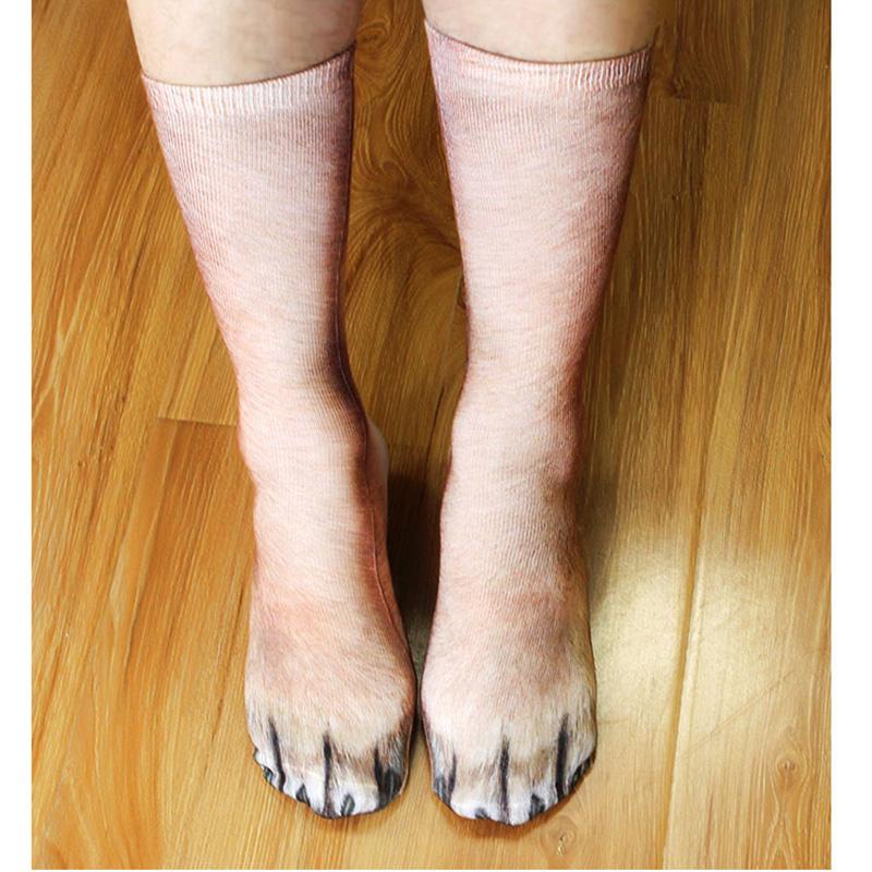 

Cotton Leopard Socks Creative 3D Funny Print Adult Animal Socks Unisex Crew Cat Long Tube Stocks Elastic Breathable Sock