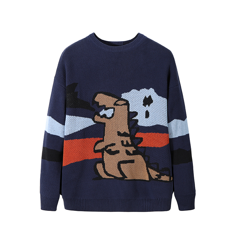 Hommes pull pull pull coton dessin animé crocodile pull tricoté pour hommes vêtements d'hiver surdimensionné pull Homme adulte complet 3xl 201125