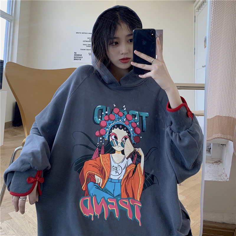 

Hooded sweater women's loose Korean 2020 new plush thickening design medium length Chinese style top G4K3, Aw8011 white