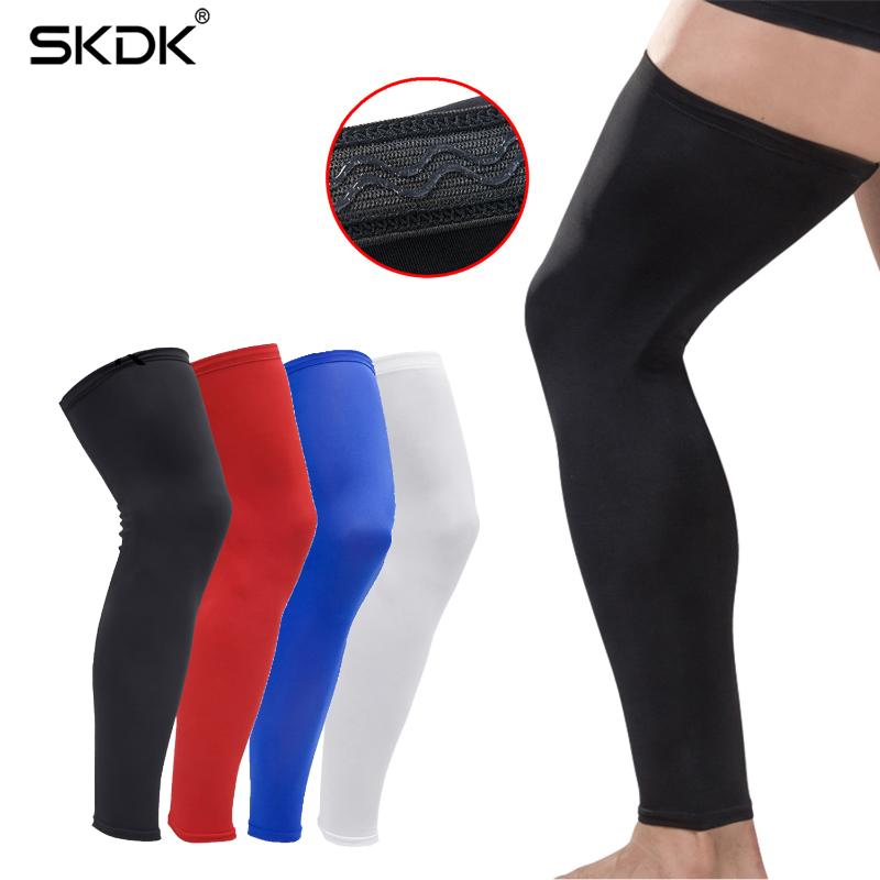 

SKDK 1PC Warmer Long Knee Sleeve Leg Protect Calf and Thigh For Men Women Gym Sports Safety Basketball Full Length Knee Brace, Hj011 black