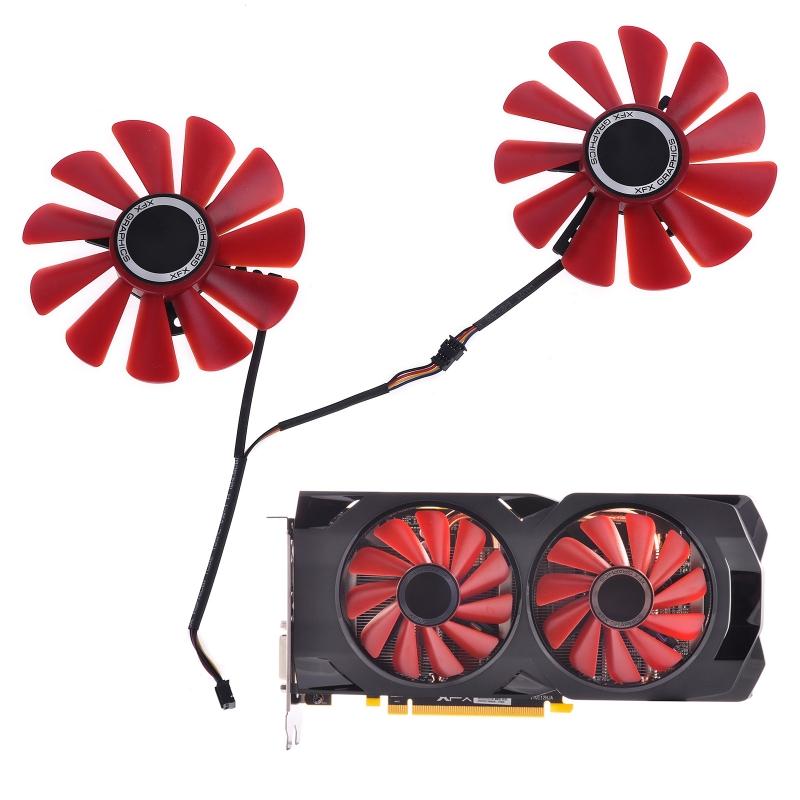 

2pcs 85mm RX-570-RS RX-580-RS FD10U12S9-C Fan for XFX RX470 RX570 RS RX580 RS 62KA