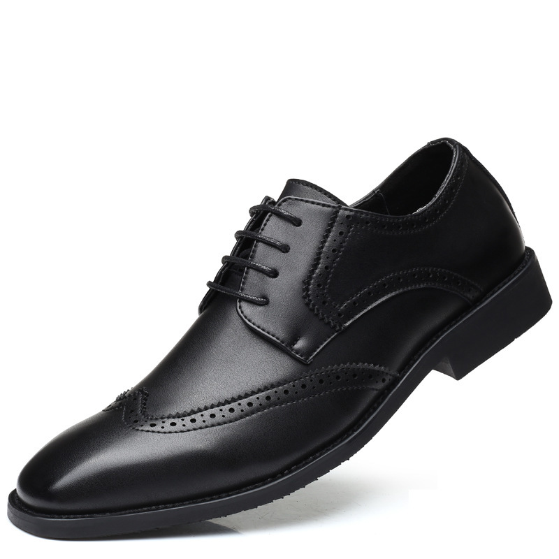 

Male Great Casual Size Formal Wedding Dress Sculpture Broach Soft Leather Shoes Bullock Shoe Zapatos of Hombre Wwkn, Black