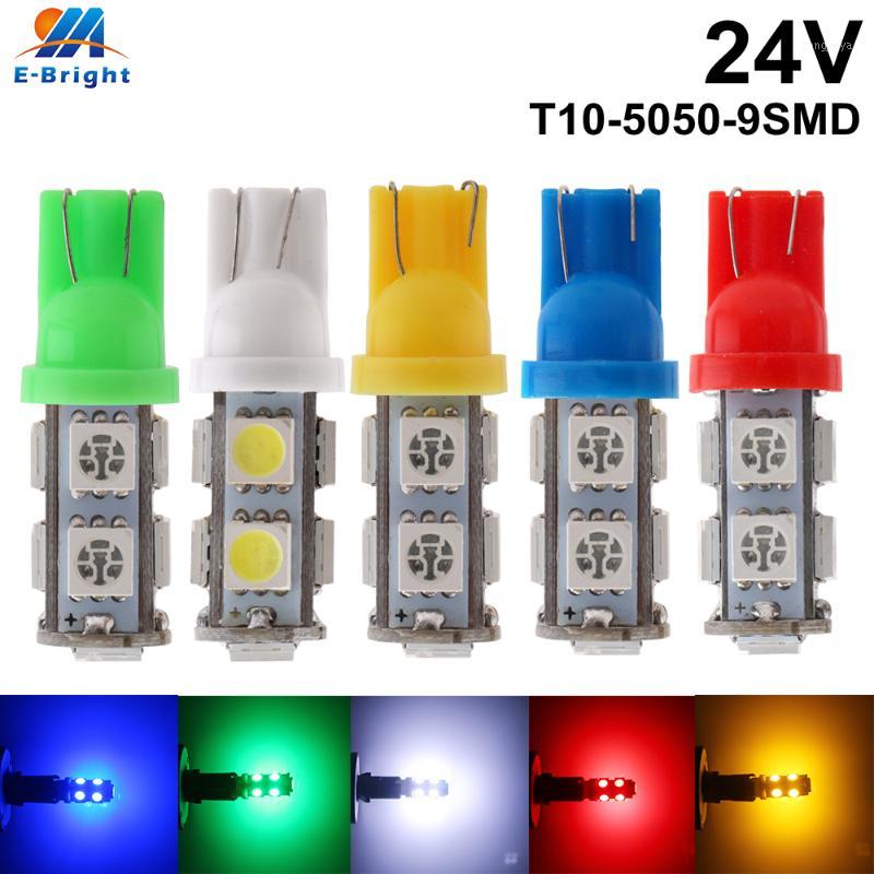 

4 pcs 24V T10 9 SMD LED Bulbs Truck Car Door License Plate Clearance Lights White Blue Red Green Amber Pink Mix Colors1, As pic