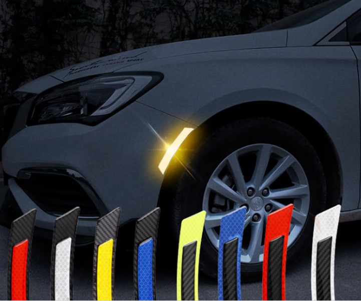 

Car Bumper Sticker Inner Reflective Warning Strips Safety Reflective Strips Secure Reflector Stickers Decals For Body Door, 5color