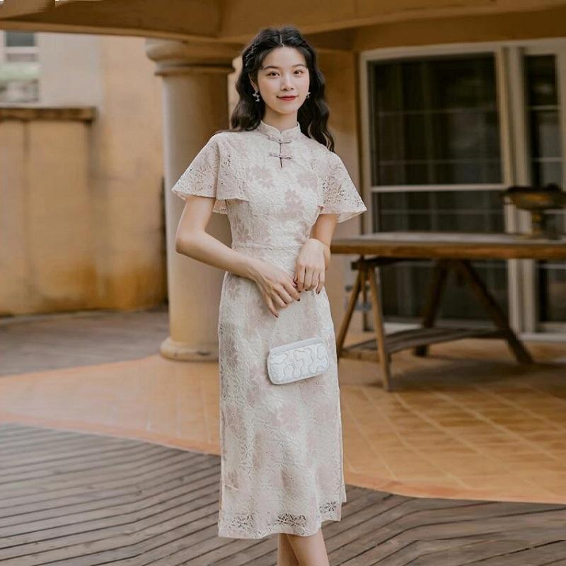 

Japanese Streetwear Women Asian Clothes Midi Elegant Chinese Dresses Cheongsam Qipao Ao Dai Dress Vietnam Clothing FF2769