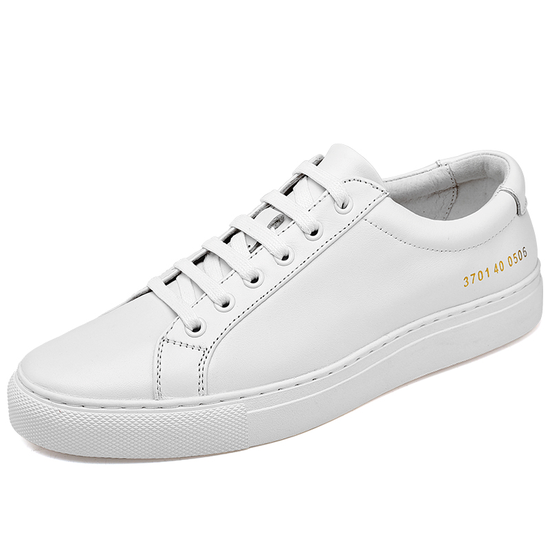 

Leather white men's shoes autumn casual Korean style trend all-match chic board shoes men's casual trendy shoes, Black