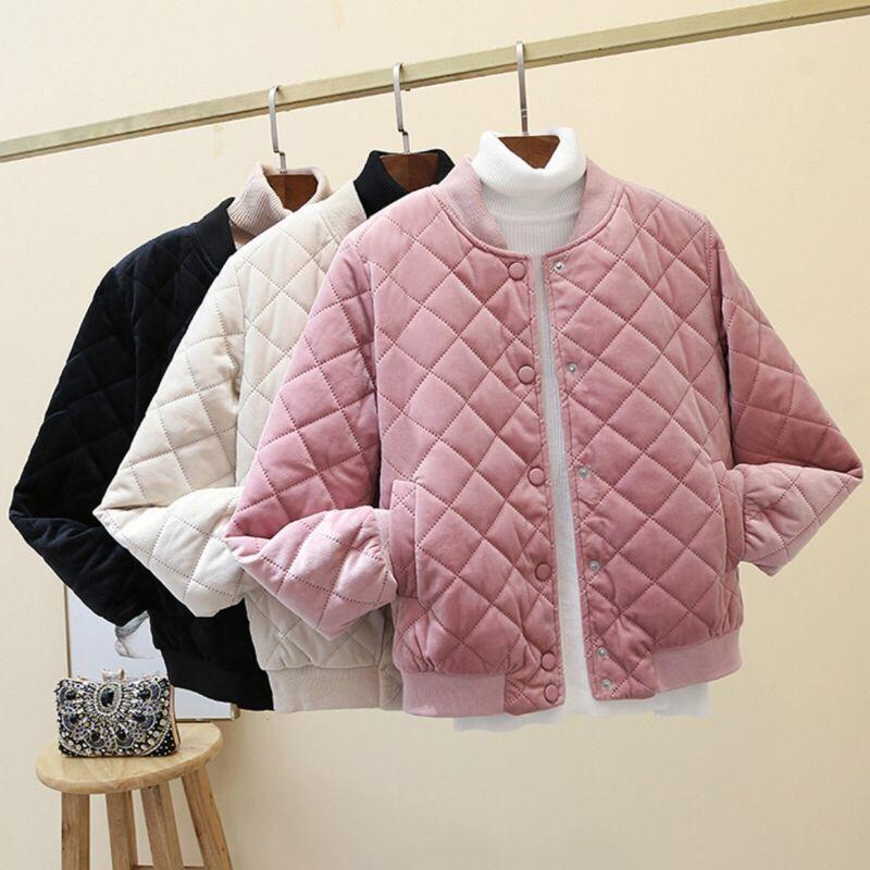 

2020 New Autumn Winter Warm Thick Short Coats Women Jackets New Fashion Casual Down Cotton Parka Female Outerwear Coats PDD016, Pink