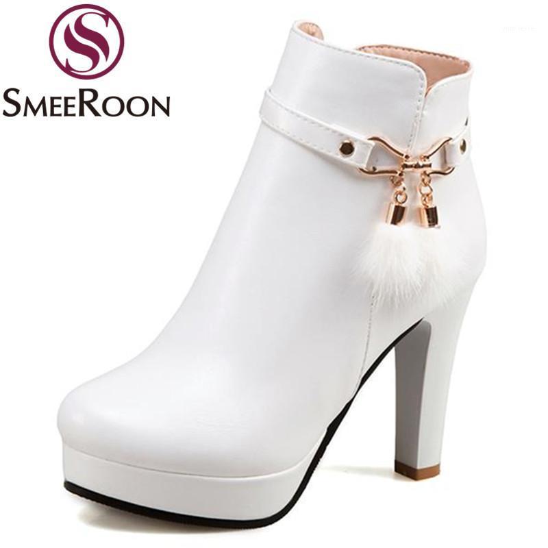 

Smeeroon woman elegant ankle boots fashion bowtie decoration winter boots zipper round toe ladies women's shoes big size1, Black