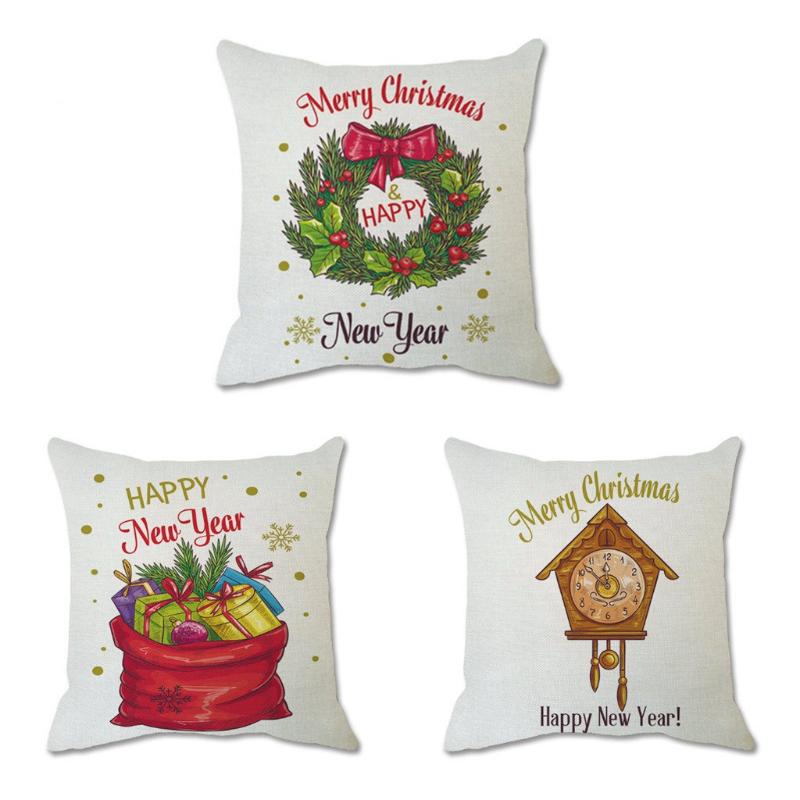 

Christmas Decorative Cushion Cover navidad Christmas Decoration Pillow Cover Pillowcase For Sofa Home Decoration New Year 2021 F