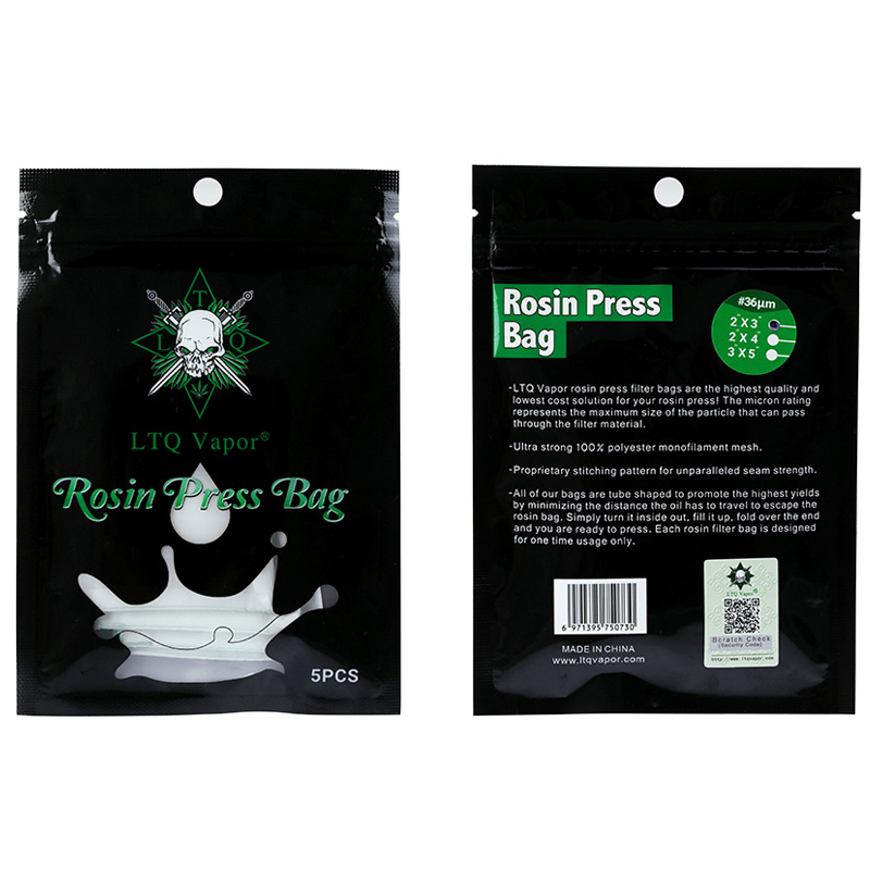

Rosin Press Bag 2*3 inch Authentic by LTQ Vapor 36 72 90 120 micron fit Rosin Press Machine vape spare part Bags