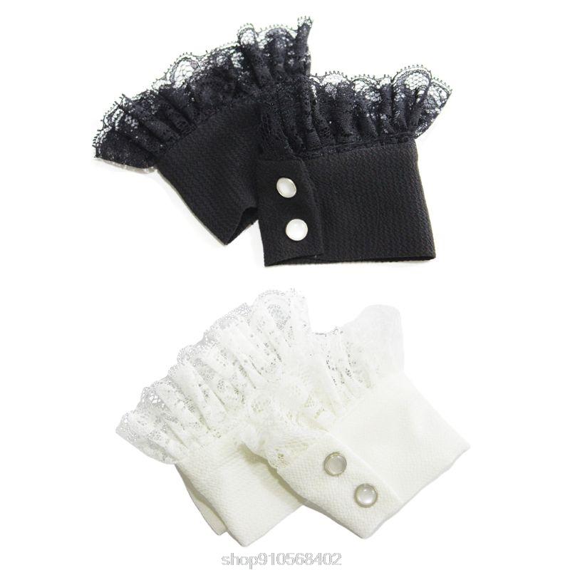 

1Pair Women Sweater Decorative Chiffon Fake Flare Sleeves Floral Lace Pleated False Cuffs Wrist Warmers N25 20 Dropshipping