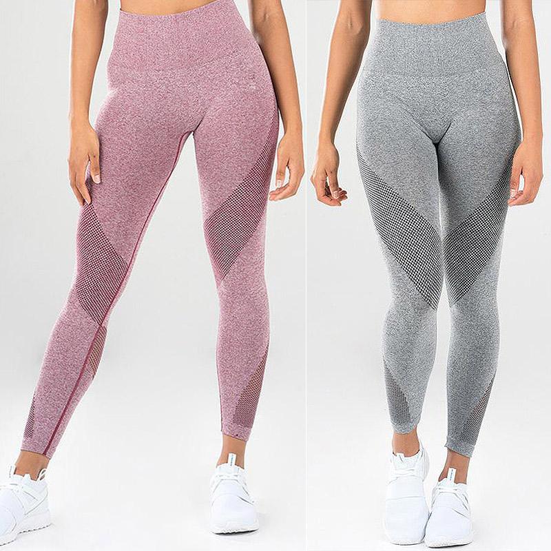 

Hot Women Yoga Pants High Waist Slim Fit Breathable Lifting Hips Fitness Pants for Sports DO2, Pink