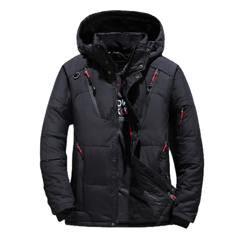 

Warm with Hood Thick Winter Jacket White Duck Down Coat Y1r7, Orange.