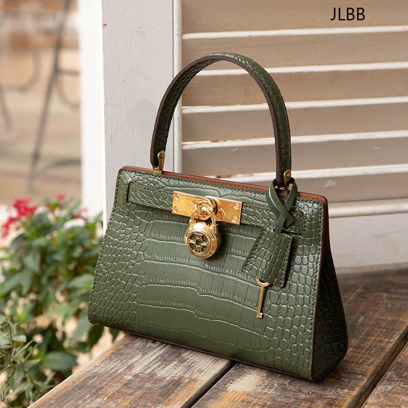 

2021 New Fashion Women Bag Luxury Shoulder Messenger Bag Small Crocodile Texture Leather Handbag, Red pear1