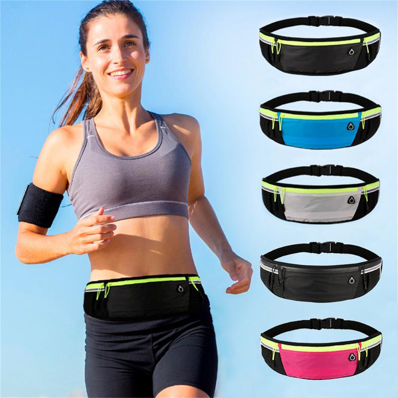 

Waterproof Running Waist Bag Polyester Sports Jogging Portable Outdoor Phone Holder Belt Bag Women Men Fitness Sport Accessories, Black