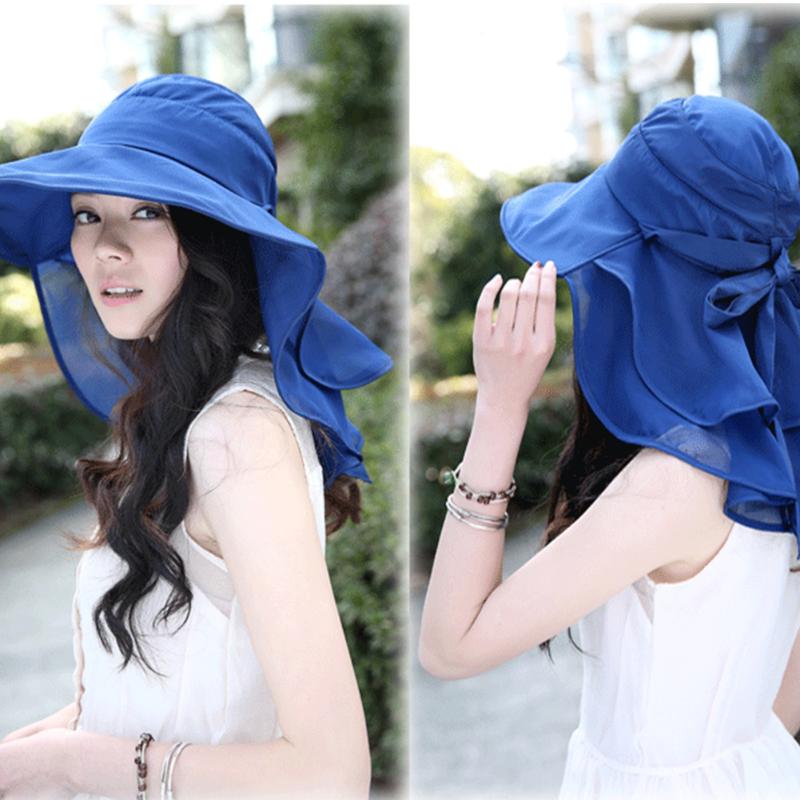 

Women Beach Fishing Wide Brim Sun Hat Visor Foldable Casual Floppy Outdoor Anti UV Summer Adjustable Dome Neck Protection, Khaki