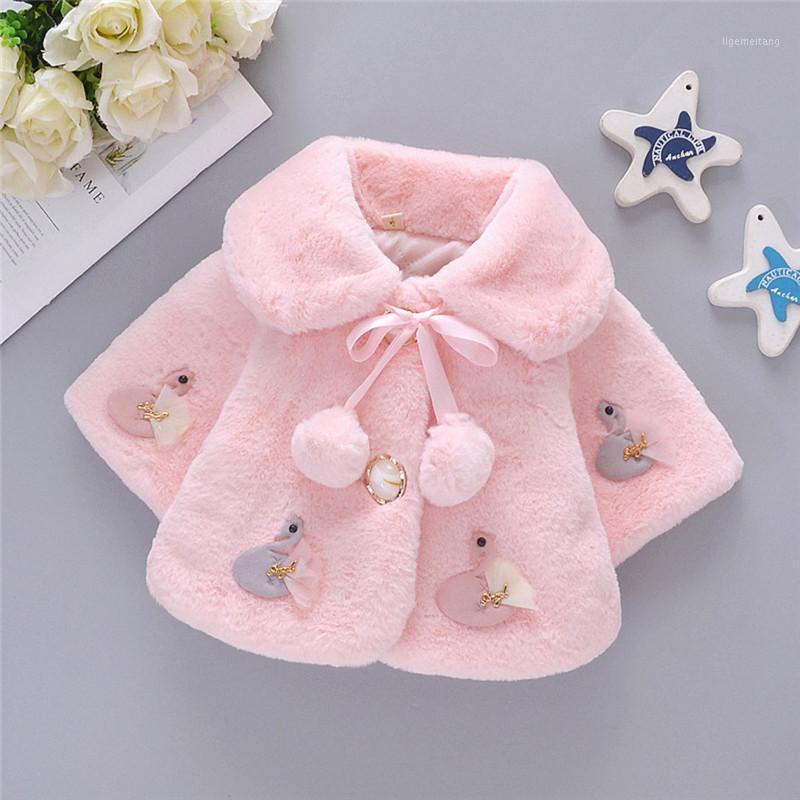 

Girl winter coat Toddler Baby Girls Winter Cartoon Faux Fur Cape Windproof Coat Warm Cloak #3S271, Pink
