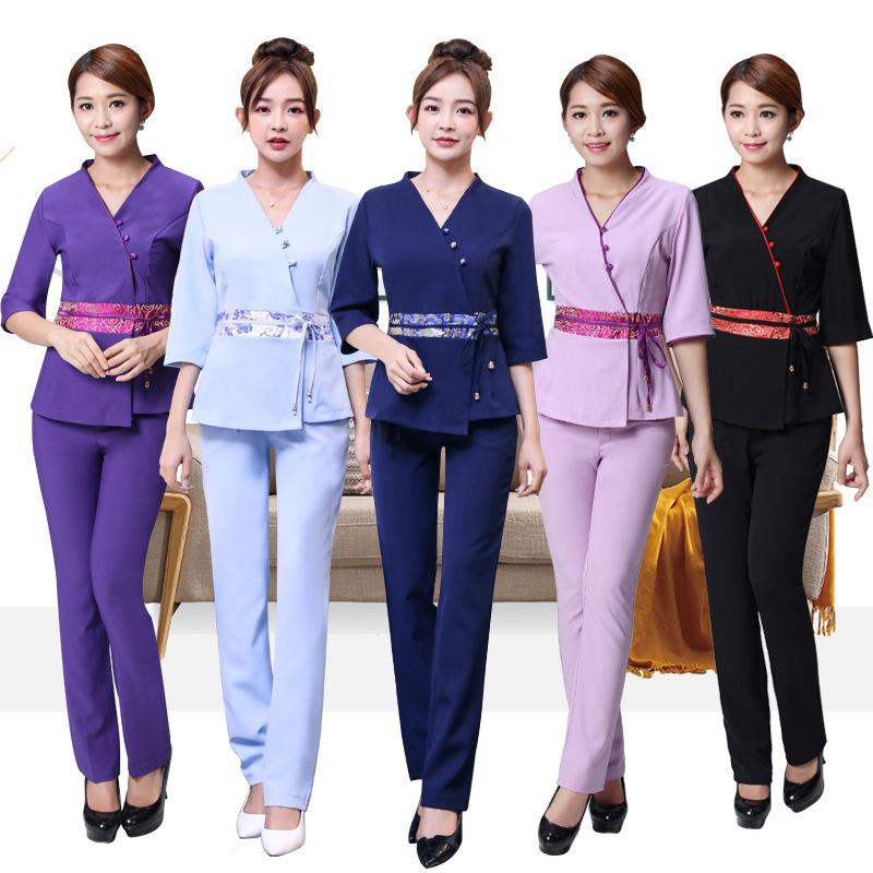 

Beauty salon work technician service SAP health hall uniform foot bath pedicure suit hotel sauna tooling female apron