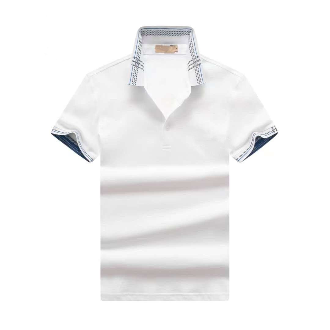 

Fashion Designer Men's Polos Shirts Men short sleeve T-shirt original single Lapel shirt men's jacket sportswear jogging suit M-3XL Free packet mail, White