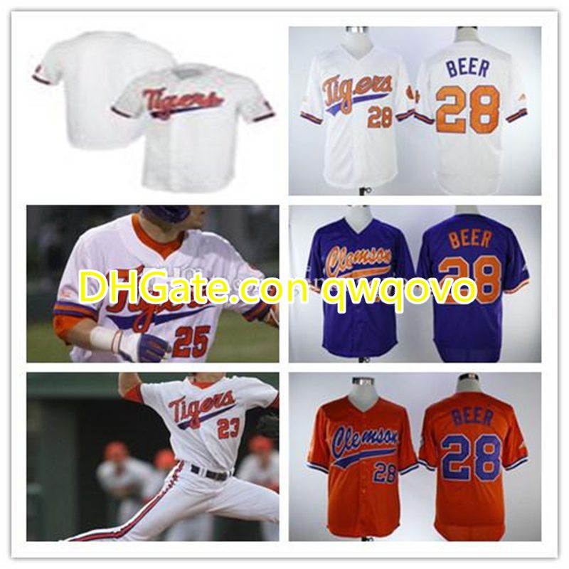

Men's Women Kid's Clemson Tigers Baseball Sam Hall Grayson Byrd Kyle Wilkie Logan Davidson Crawford Meredith Greene Carson Spiers Jersey, Blue;black