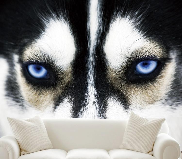 

Bacaz 8D Mural Head of Wolf Wall Art 3d Wallpaper Animal Tiger Mural 3D Wall paper for Living Room Background Decor, As pic