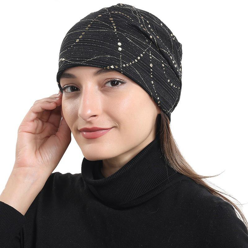 

Gilrs Skullies&beanies Cap For Women's Beanie Hat Chemo Hats Cotton DIY All-matched Turbano Casual Women's Hat Ins Hot Type, Black