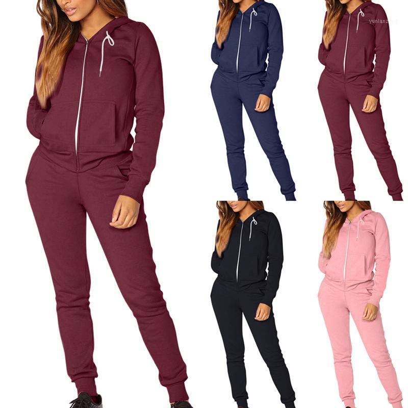 

Women Sports Suit Athletic Tracksuit Warm Running Set Zipper Jogging Sportswear For Female Hooded Sweat Suit Loose1, Pants-black