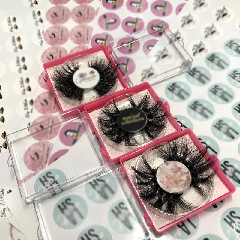 

Buzzme 25mm Long 3D Mink Lashes Square Box Dramatic Volume Eyelashes private label Full Strip Thick Makeup False Lashes