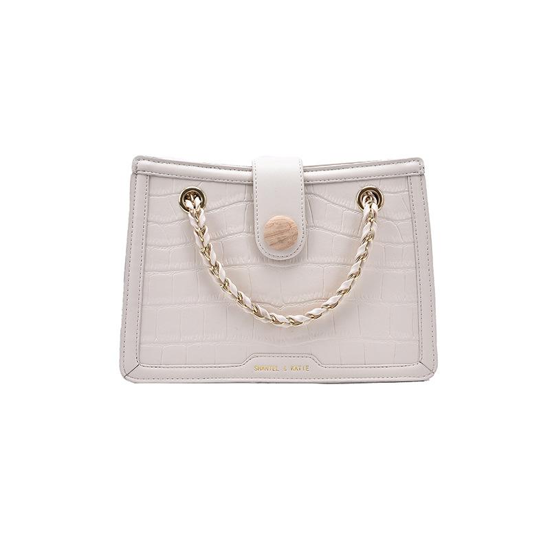 

Bags, women's bags, new shoulder all-match fashion trendy striped chain PU small square bag, Black