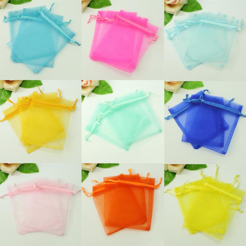 

100Pcs Multicolor Transparent Hard Yarn Jewelry Gift Chocolate Candy Snack Pouch Bag Wedding Party Festival Chrismas Supplies