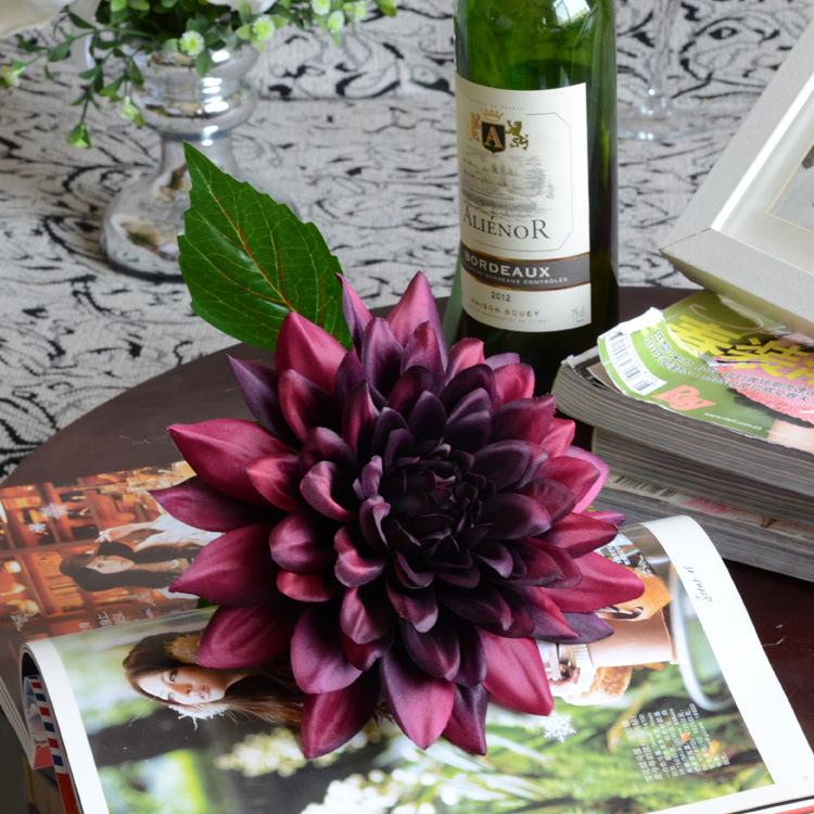 

ENORMOUS Deep Purple Silk Dahlia - Artificial Flower, Blue