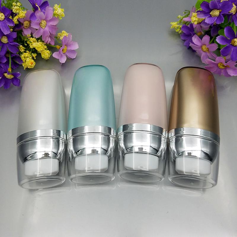 

10pcs Airless Pump Bottles Cosmetic Packaging Acrylic Bottle Cleanser Tube White Pressing Empty Pink Gold Cream Tube 30ml 50ml