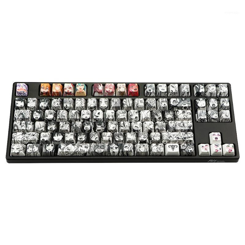 

PBT 110key Ahegao Keycap Dye Sublimation OEM Profile Japanese Anime Keycap For Cherry Gateron Kailh switch Mechanical Keyboard1