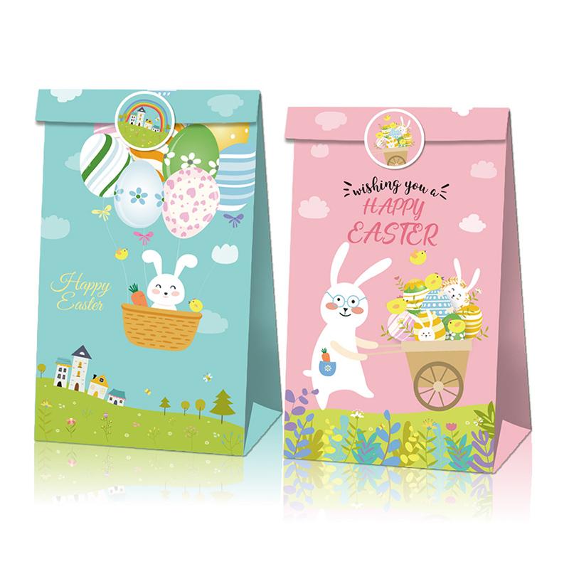 

12pcs Easter Decorations Gift Bag Easter Egg Packaging Dessert Bread Wrapper Holiday Celebration For Kid Favor Gift Decor