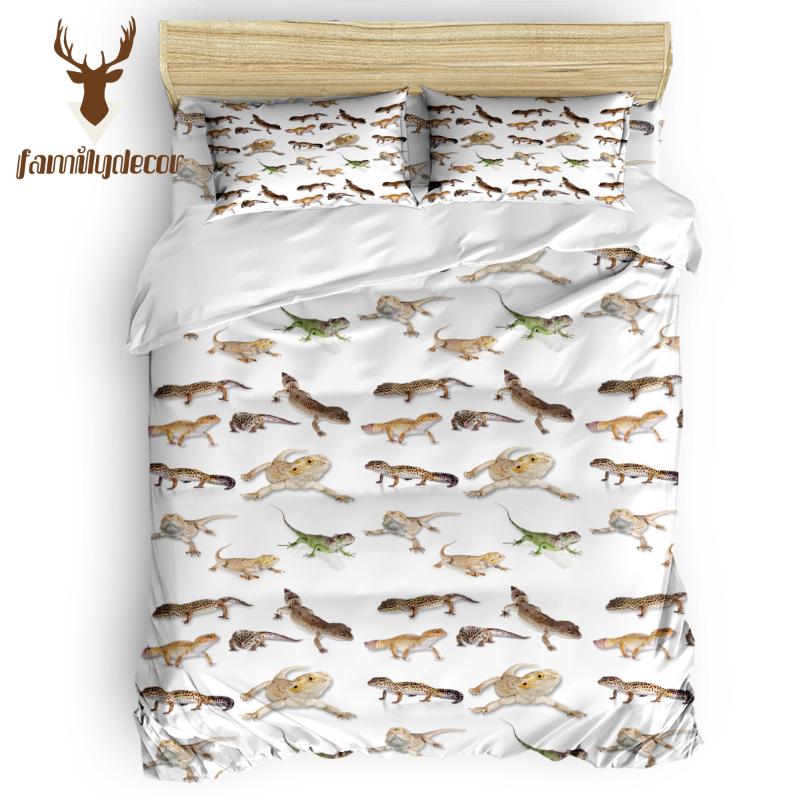 

Family Decor Lizard Reptile 4 Pcs Comforter Cover Set 3 Piece Bedding Sets Quilt Cover Bedding April Fool's Day California King, As pic