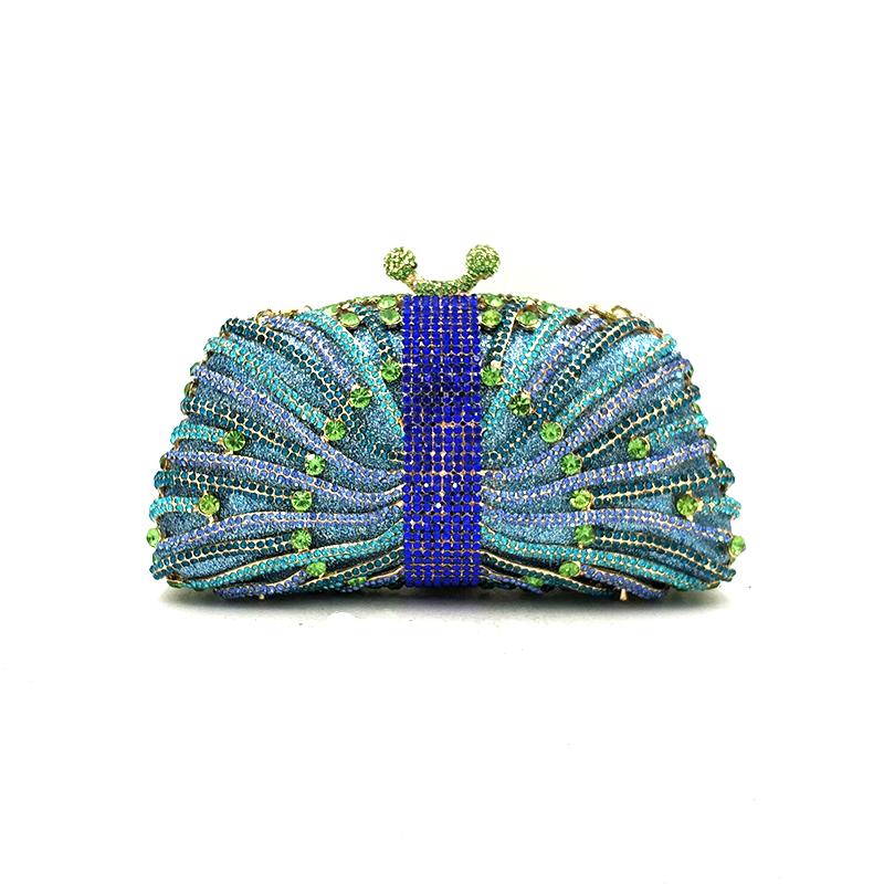 

Women evening party handbag diamonds luxury crystal clutches elegant ladies purses bridal wedding party designer purses bag, Color 5 blue