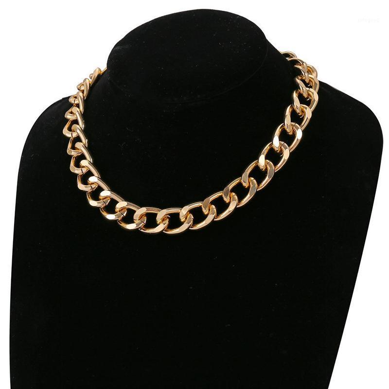 

Chains Punk Hip Hop Curb Cuban Thick Short Choker Necklace Minimalist Gold Color Big Chunky Collar Chain Women Party Jewelry1